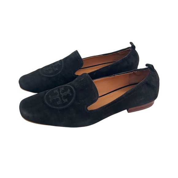 Tory Burch Shoes - Tory Burch Black Genuine Leather Suede women's Flat Classic Loafers 9.5